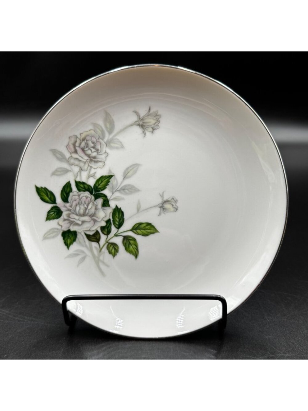 Vintage Sone China Japan 1873 Floral Porcelain Bread Plate Platinum Trim